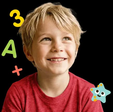 A boy is playing an ad-free educational app on his tablet